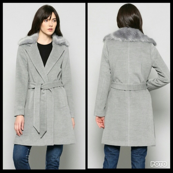 CHIC & CLASSY GRAY COAT - Picture 3 of 4